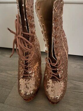 Pleaser Sequin Boots